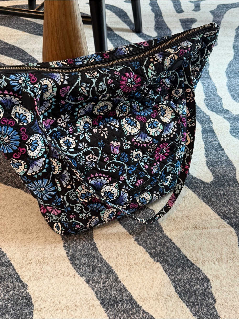 Vera Bradley Glenna Satchel Tote Bramble Floral Quilted Cotton EUC